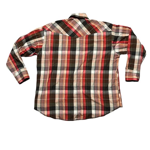 Vintage Wrangler Shirt 18-35 X Long Tails Pearl Snap Cowboy Cut Western‎ Plaid - Picture 3 of 7